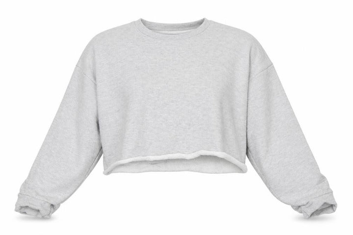 Nasty Gal Womens Grey Pullover Sweatshirt Size L - CROPPED