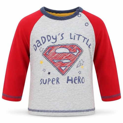 George Baby Grey   Basic T-Shirt Size 6-9 Months  - DADDYS LITLLE SUOER HERO