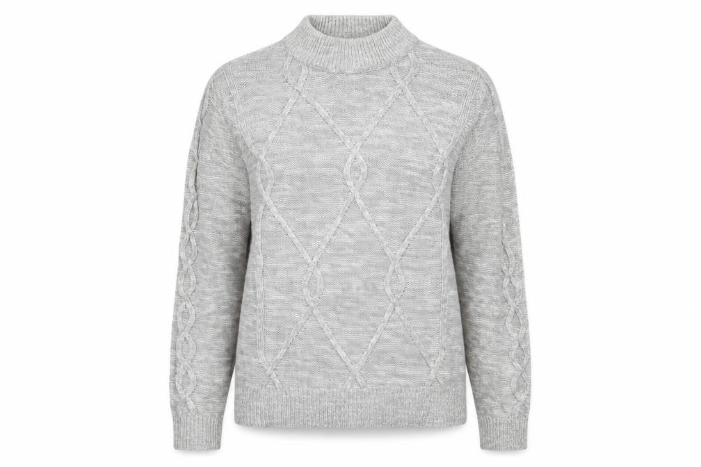 Front view of Papaya women’s grey jumper, size L