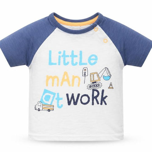 George Boys White   Basic T-Shirt Size 6-9 Months  - LITTLE MAN AT WORK