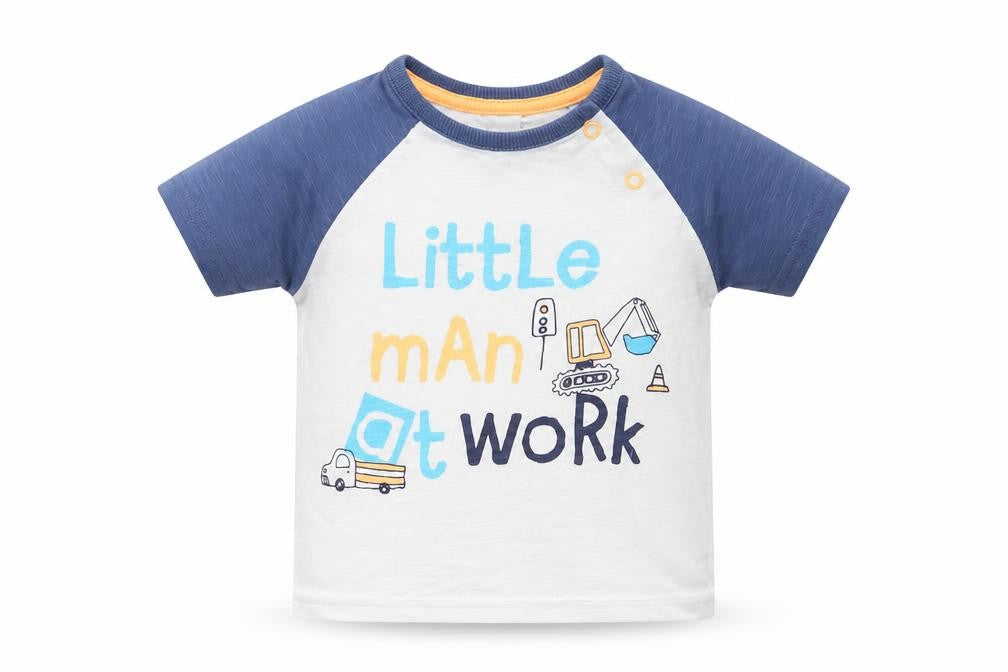 George Boys White   Basic T-Shirt Size 6-9 Months  - LITTLE MAN AT WORK