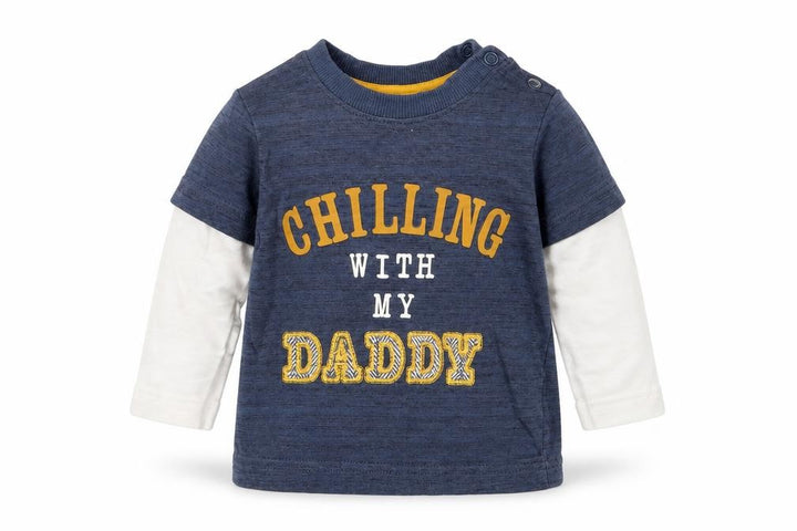 Nutmeg Boys Blue   Basic T-Shirt Size 6-9 Months  - CHILLING WITH MY DADDY