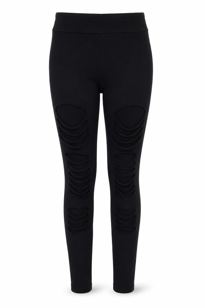 Select Womens Black   Cargo Leggings Size 8 L29 in - cut out legs