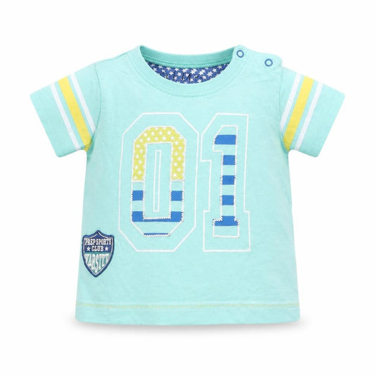 Front view of Early Days Baby Green Basic T-Shirt, size 3-6, Months