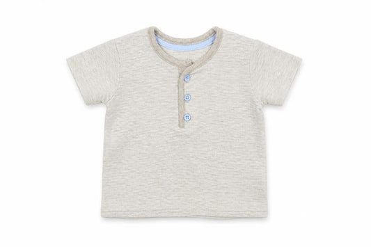 Front view of George boys’ beige basic t-shirt, size 3-6, months