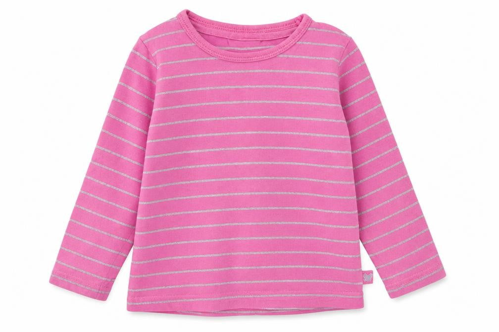Cherokee Girls Pink Striped  Basic T-Shirt Size 12-18 Months
