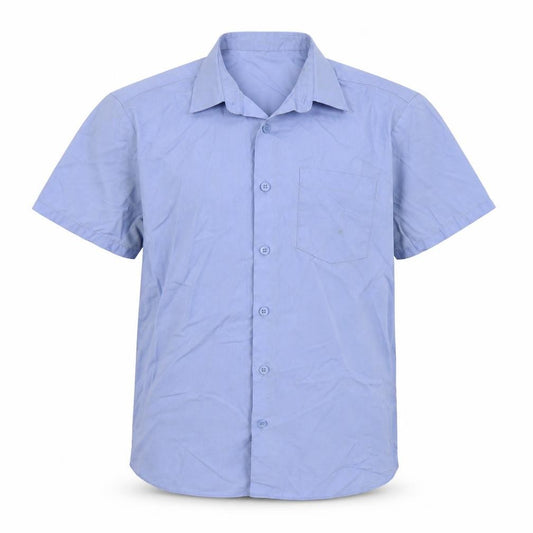 Front view of George boys’ blue basic button-up, size 12, years