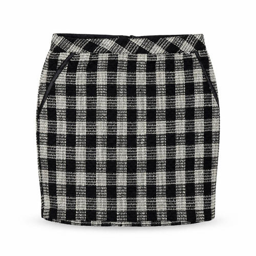 Gina Womens Black Check  A-Line Skirt Size 24 in
