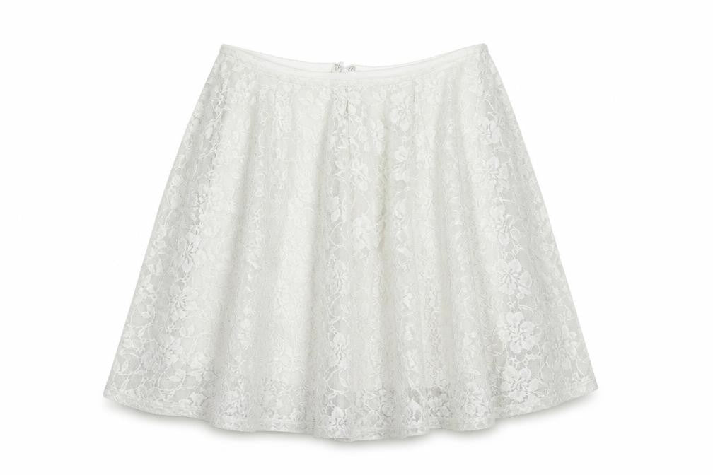 Miss Selfridge Womens Grey  Lace Skater Skirt Size 10
