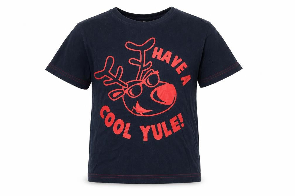 Rebel Boys Blue  Jersey Basic T-Shirt Size 6-7 Years  - Have a cool yule!