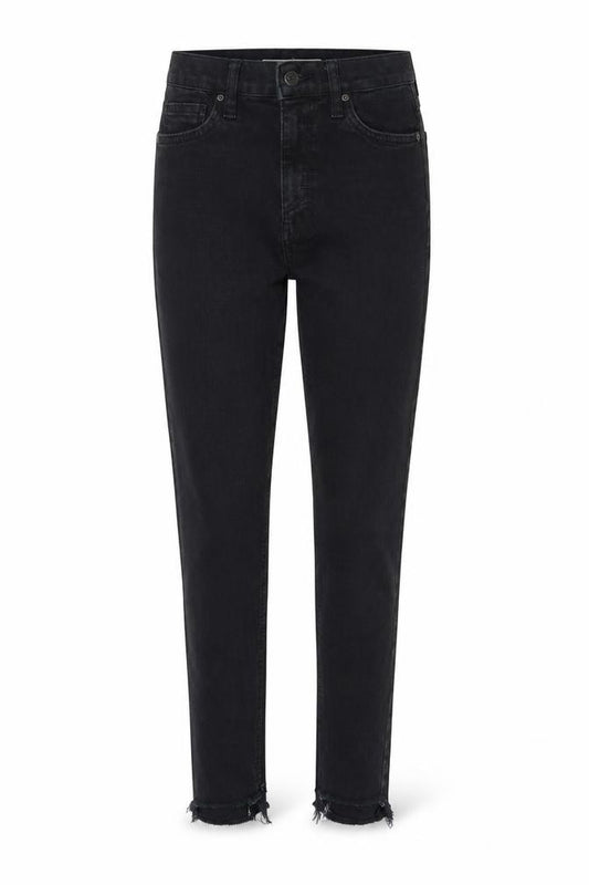 Front view of Topshop women’s black denim skinny jeans, size UK 24, in, 23-inch leg