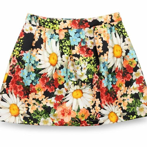 Danity Womens Black Floral  A-Line Skirt Size S