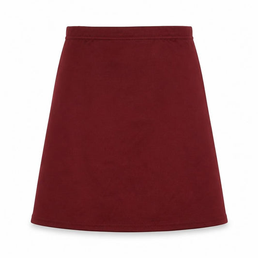 Front view of PRETTYLITTLETHING women’s red a-line skirt, size UK 4