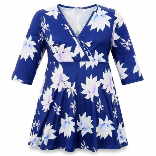 Preworn Womens Blue Floral  Fit & Flare  Size M