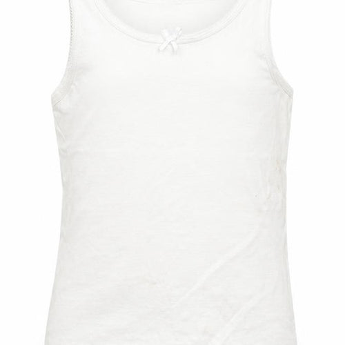George Girls White   Basic Tank Size 7-8 Years