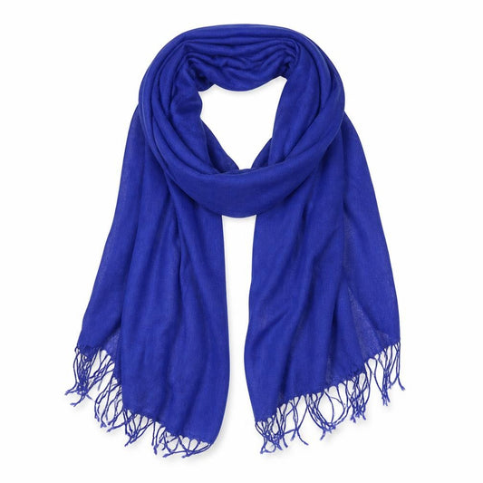 Front view of Preworn women’s blue shawl/wrap