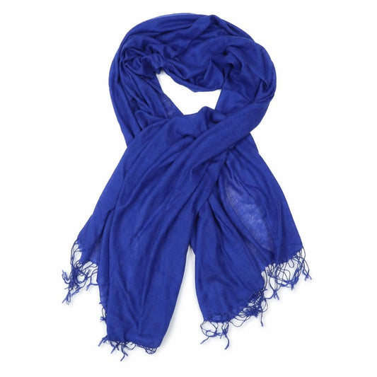 Front view of Preworn women’s blue shawl/wrap