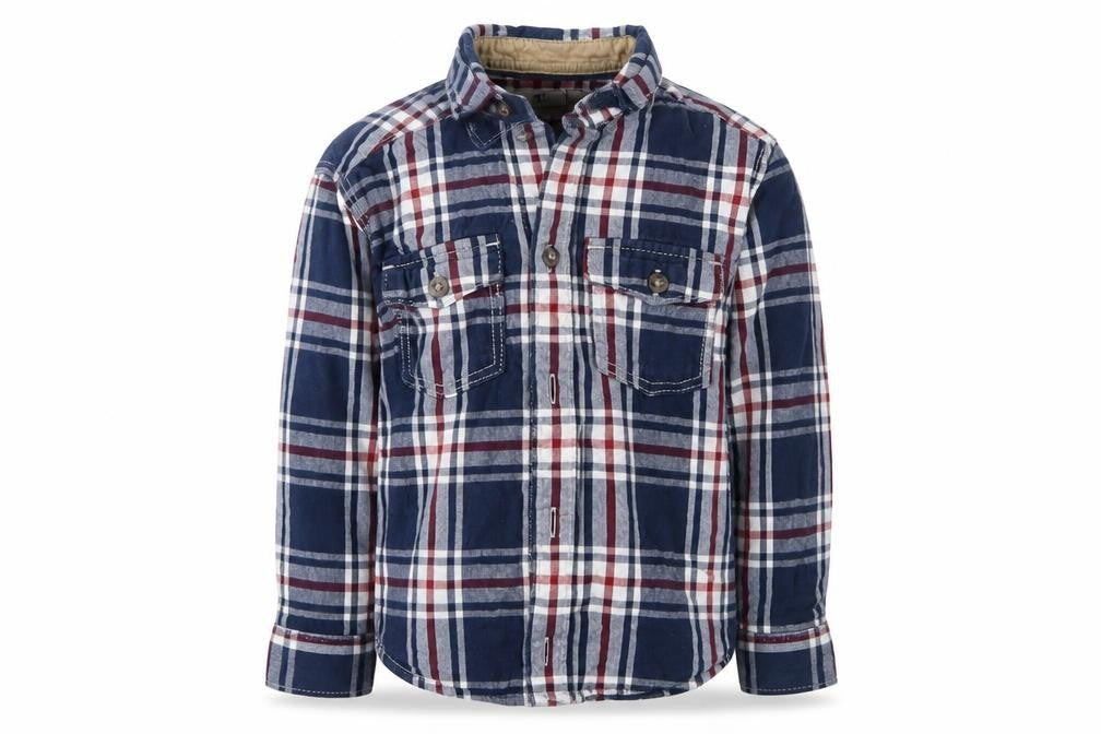 H&M Boys Blue Check  Basic Blouse Size 18-24 Months