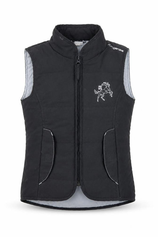 Front view of Decathlon girls’ grey gilet waistcoat, size 6, years