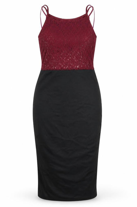 Front view of instyles women’s black ball gown, size M