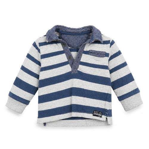 F&F Baby Blue Striped  Basic Polo Size 3-6 Months