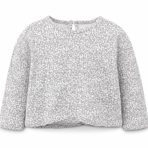 George Girls Grey Animal Print  Basic T-Shirt Size 2 Years