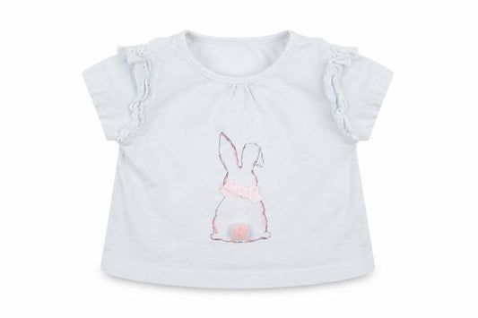 Front view of Preworn Baby Blue Basic T-Shirt, size 3-6, Months