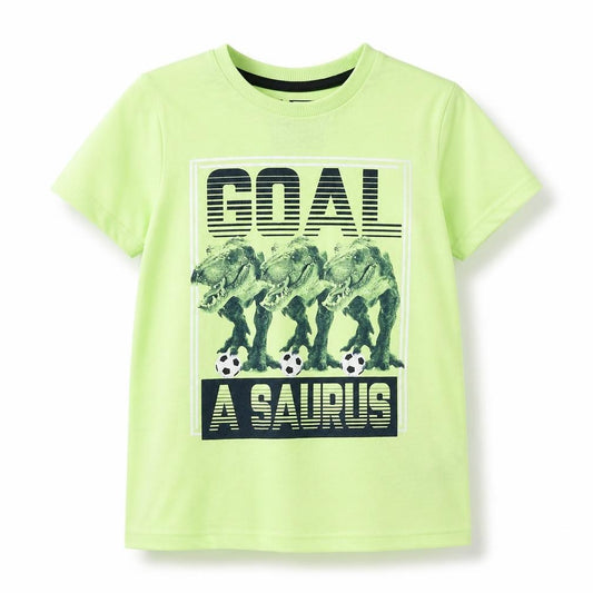 Front view of URBN DEPT boys’ yellow basic t-shirt, size 6, years