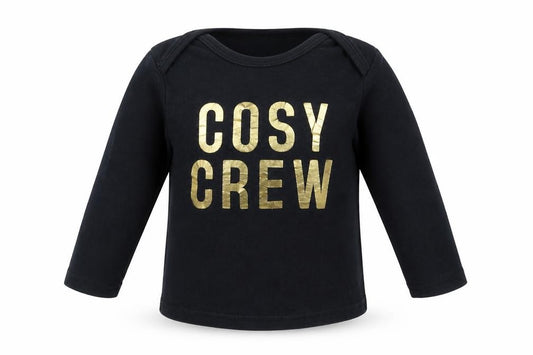 Front view of George Baby Black Basic T-Shirt, size 12-18, Months - cosy crew
