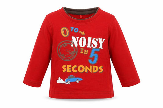 Front view of George Baby Red Basic T-Shirt, size 6-9, Months - 0 to noisy in 5 seconds