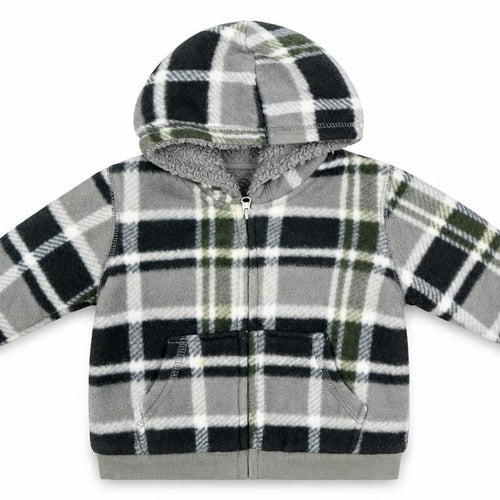 George Baby Green Check  Full Zip Jumper Size 3-6 Months