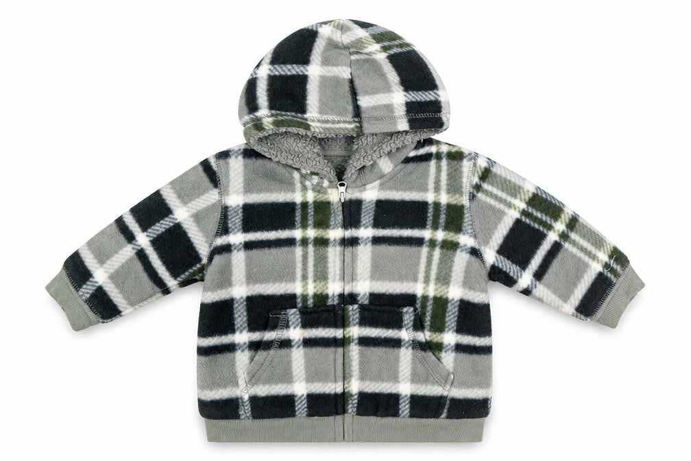 George Baby Green Check  Full Zip Jumper Size 3-6 Months