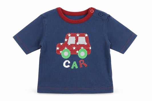 Front view of Cherokee Baby Blue Basic T-Shirt Size Newborn - car
