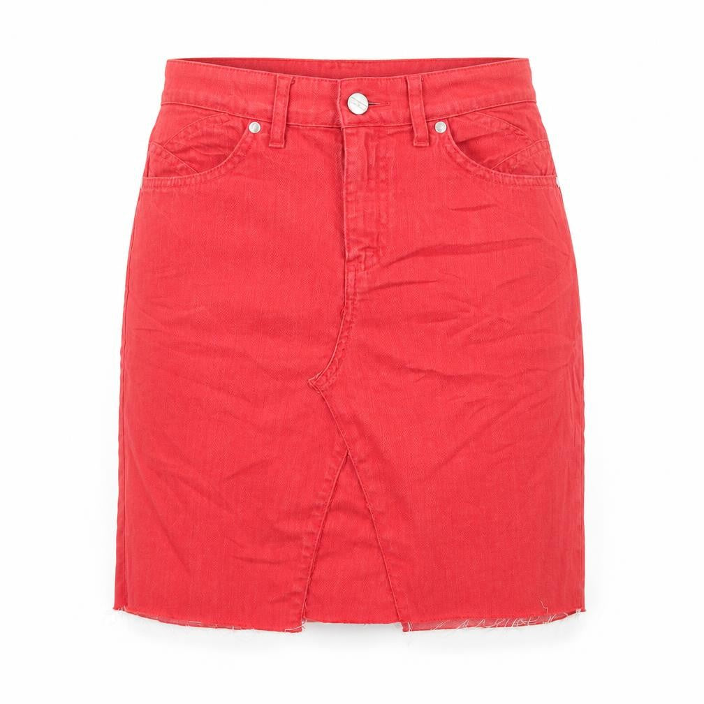 Per Una Womens Red  Denim A-Line Skirt Size 8