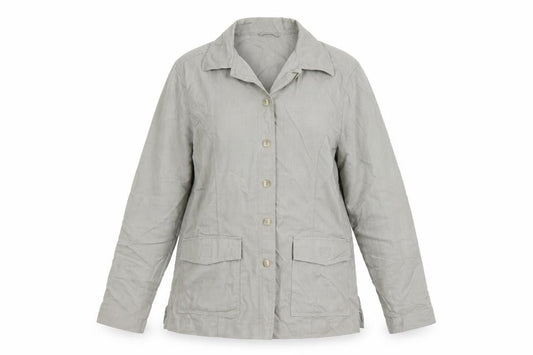 Front view of Equestrian women’s green cardigan jumper, size UK 12, - jacket