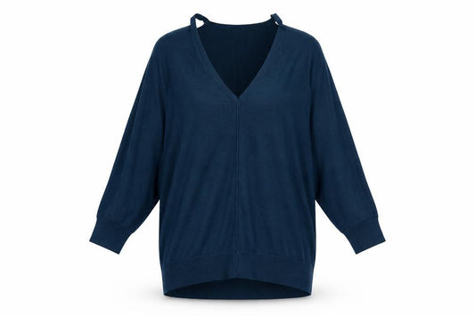 Front view of F&F women’s blue jumper, size UK 12