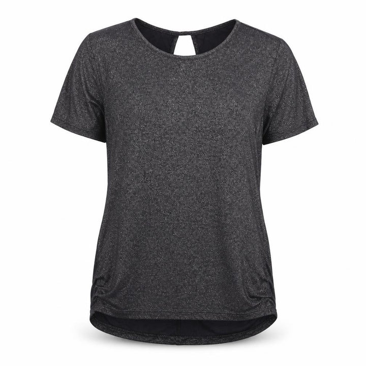 Oasis Womens Grey Houndstooth Basic T-Shirt Size S