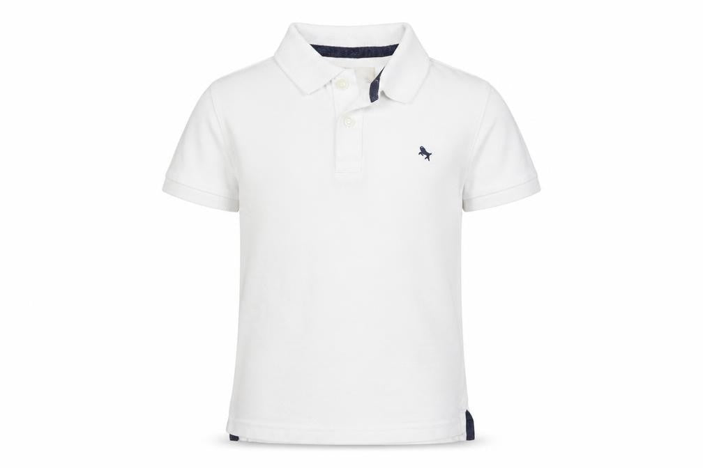 Front view of H&M boys’ silver basic dress shirt, size 5-6, years