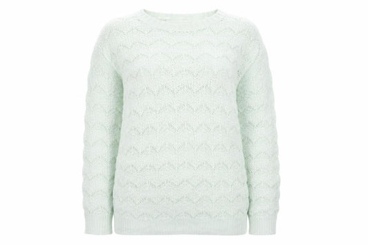 Front view of Atmosphere women’s green jumper, size UK 8