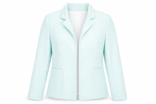 Front view of Julipa women’s green jacket, size UK 16