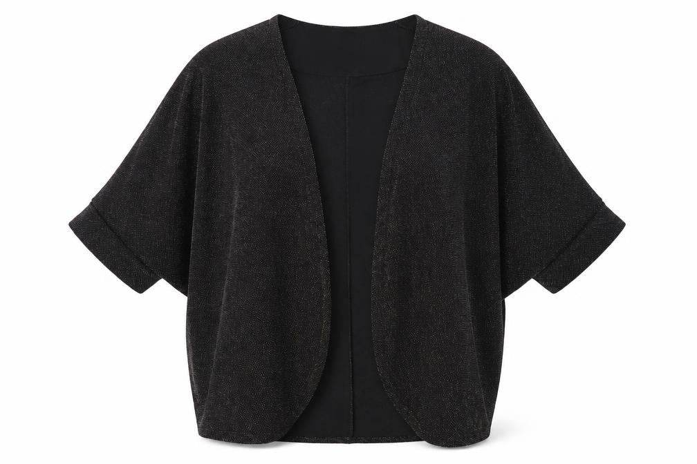 Front view of Warehouse women’s black jacket, size L