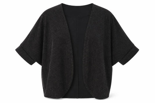 Front view of Warehouse women’s black jacket, size L