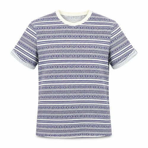 Topman  Womens Blue Herringbone  Basic T-Shirt Size S