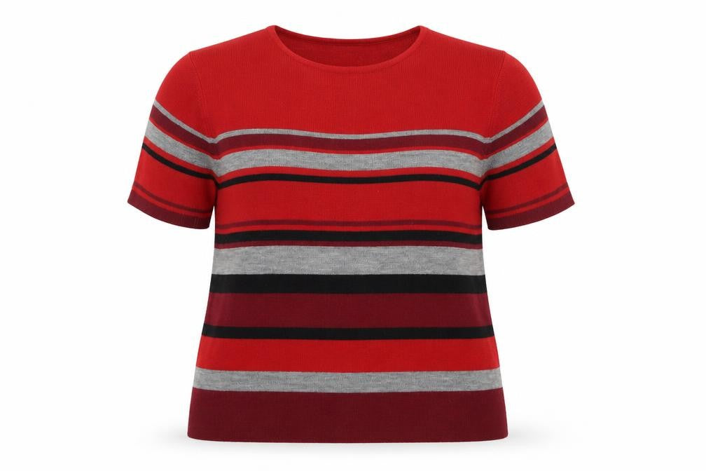 Berkertex Womens Red Striped  Pullover Jumper Size 18