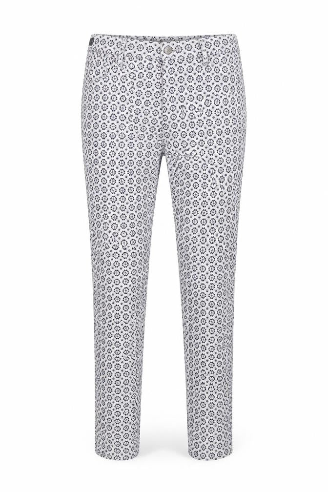Dorothy Perkins Womens White Geometric  Trousers  Size 8 L29 in