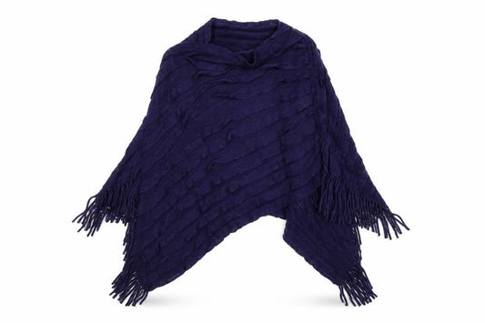 Front view of Preworn unisex blue shawl/wrap