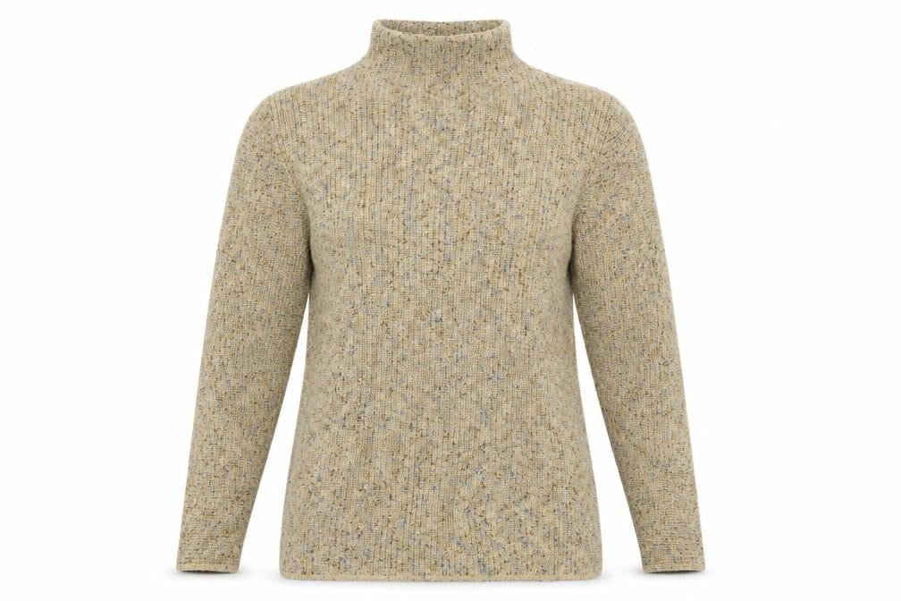 Front view of Liz Claiborne women’s beige jumper, size M