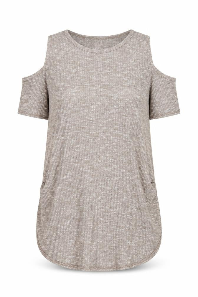 Front view of me. women’s brown basic blouse, size S