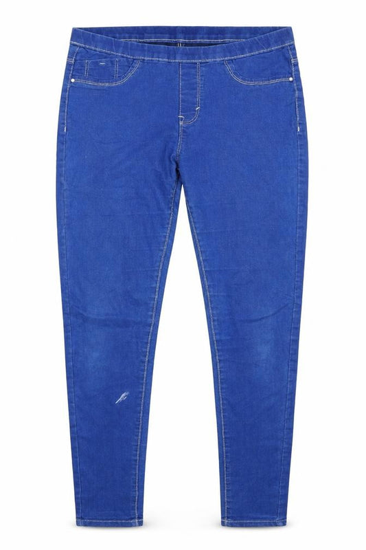 Front view of Primark women’s blue skinny jeans, size UK 10, 28-inch leg