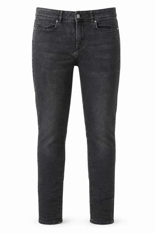 Front view of Divided women’s grey skinny jeans, size UK 27, 25-inch leg